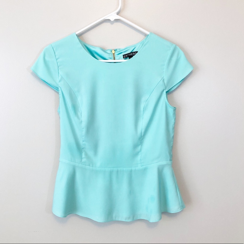 Express Women’s Blouse Peplum Dress Shirt Top S